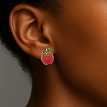 Load image into Gallery viewer, You’re the Apple of Our Eye - Teacher Stud Earrings - Personalized Gift for Teachers Earrings PopCulturePrints

