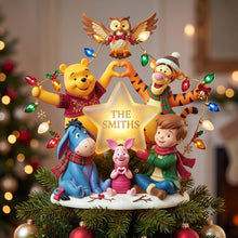 Load image into Gallery viewer, "Celebrate Togetherness with Woodland Friends!" - Personalized Christmas Tree Topper - Gift for Families, Kids, and Loved Ones
