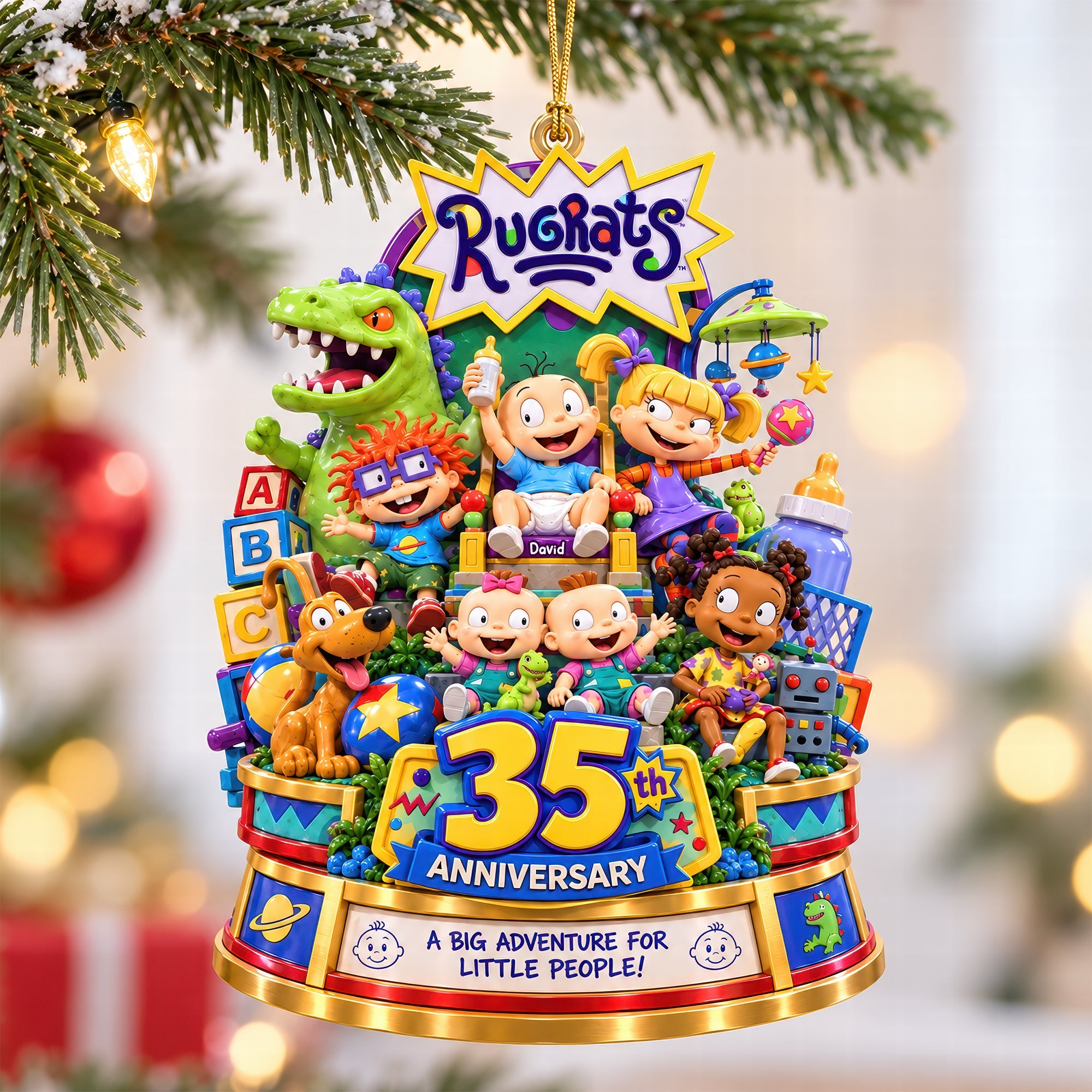 "Celebrating Milestones: A Big Adventure for Little People" - Personalized Acrylic Ornament for the 35th Anniversary