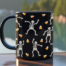 Load image into Gallery viewer, “Get Spooky with a Smile” - Slightly Subtle Halloween Skeleton Black Mug - Personalized Gift for Halloween Lovers Coffee Mug PopCulturePrints
