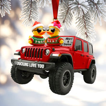 Load image into Gallery viewer, &quot;I Ducking Love You&quot; - Personalized Off-road Duo Ornament - Unique Gift for Couples, Friends, and Adventure Lovers Ornament PopCulturePrints
