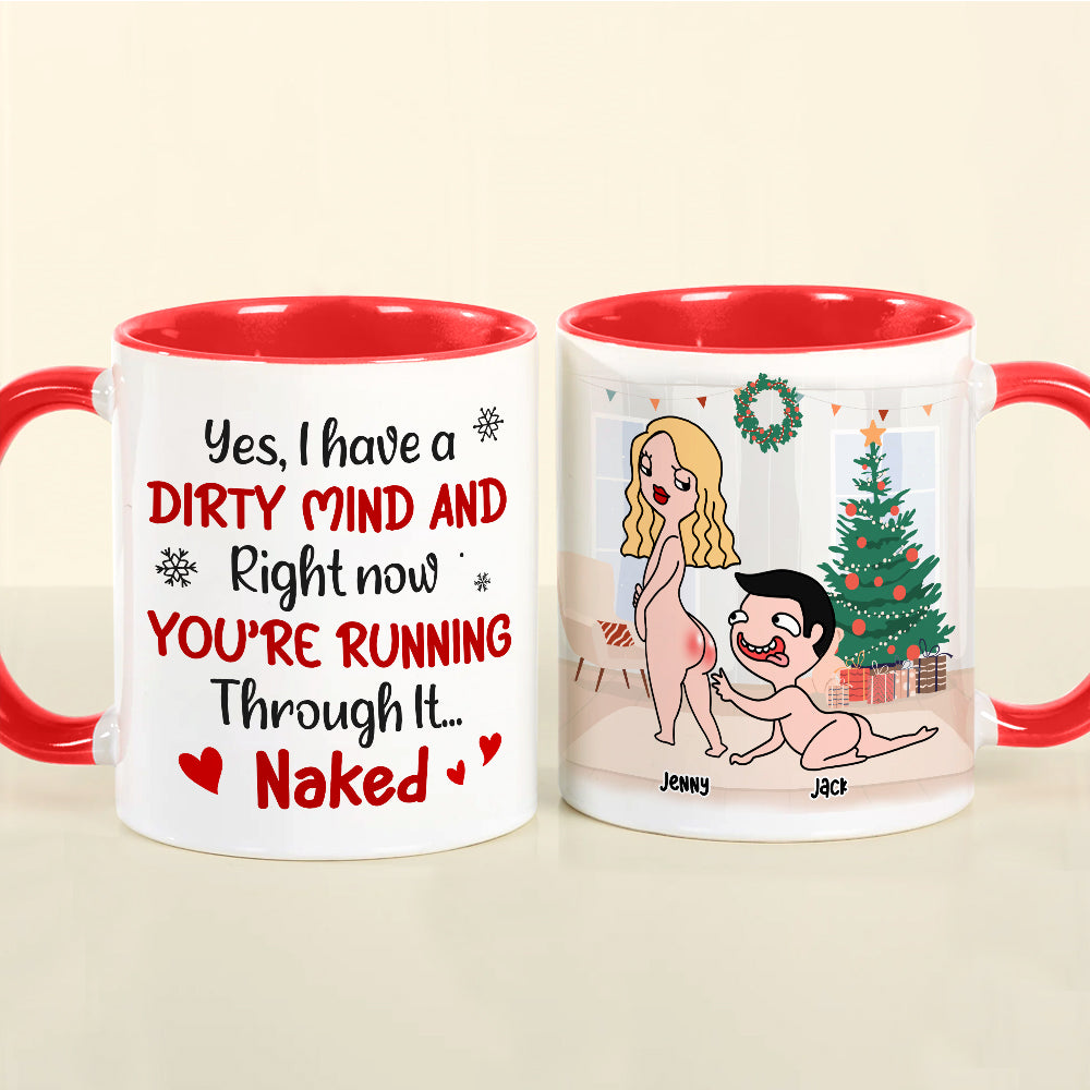 Personalized Naughty Mug - Dirty Mind & Cheeky Fun