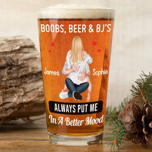 Load image into Gallery viewer, Personalized Naughty Couple Beer Glass - Funny Gift for Beer Lovers
