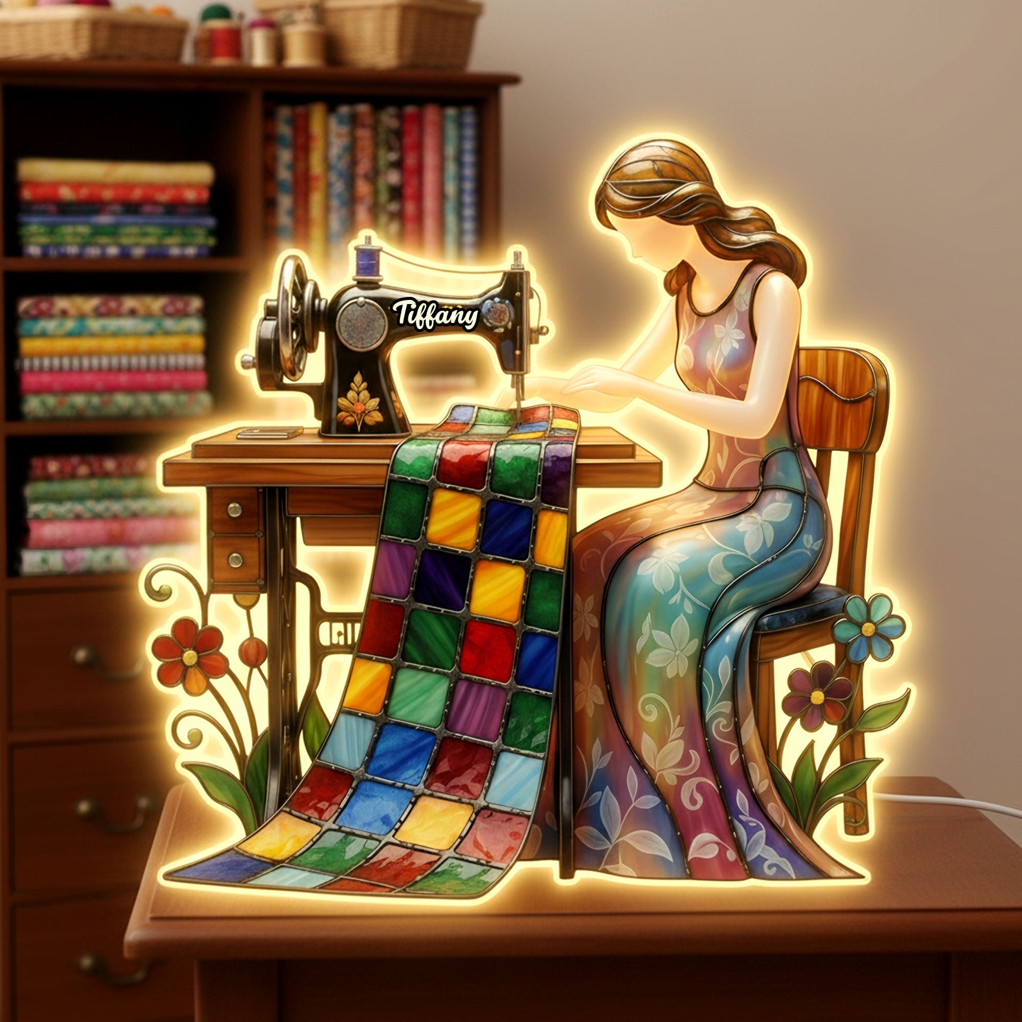 "Sewing Brings Dreams to Life" - Vintage Sewing Light Box, Personalized Gift for Sewing Enthusiasts Light Box PopCulturePrints