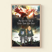 Load image into Gallery viewer, Personalized Canvas Print - My Love for You is Taller Than Wall Rose Poster &amp; Canvas PopCulturePrints
