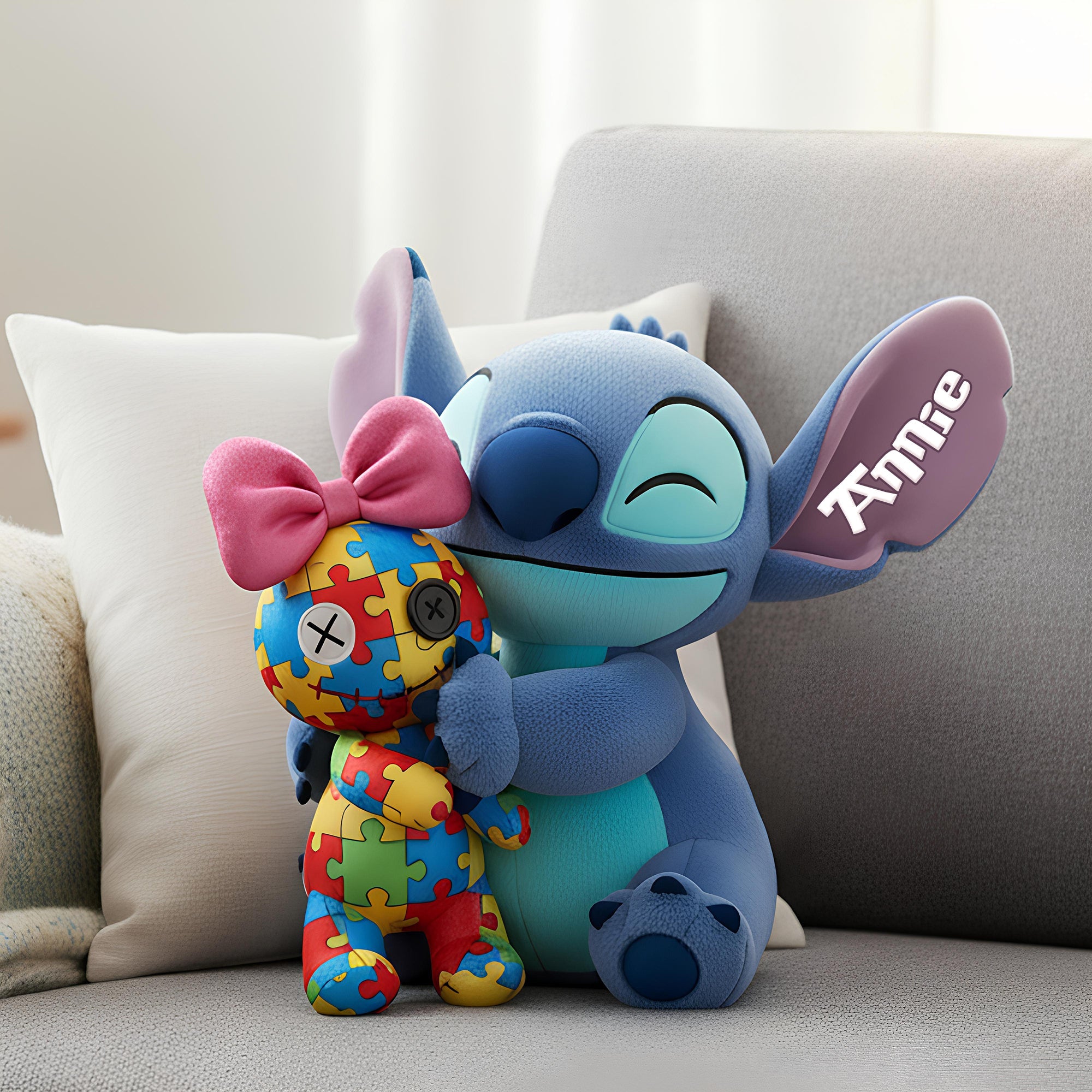 “Embrace Uniqueness” - Cute Island Creature Pillow - Personalized Gifts for Autism Awareness Pillow PopCulturePrints