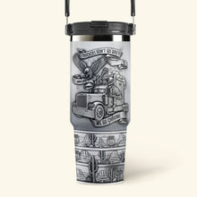 Load image into Gallery viewer, Truckers Don’t Go Grey – Personalized Badass Skull Trucker Tumbler Tumbler Cup PopCulturePrints

