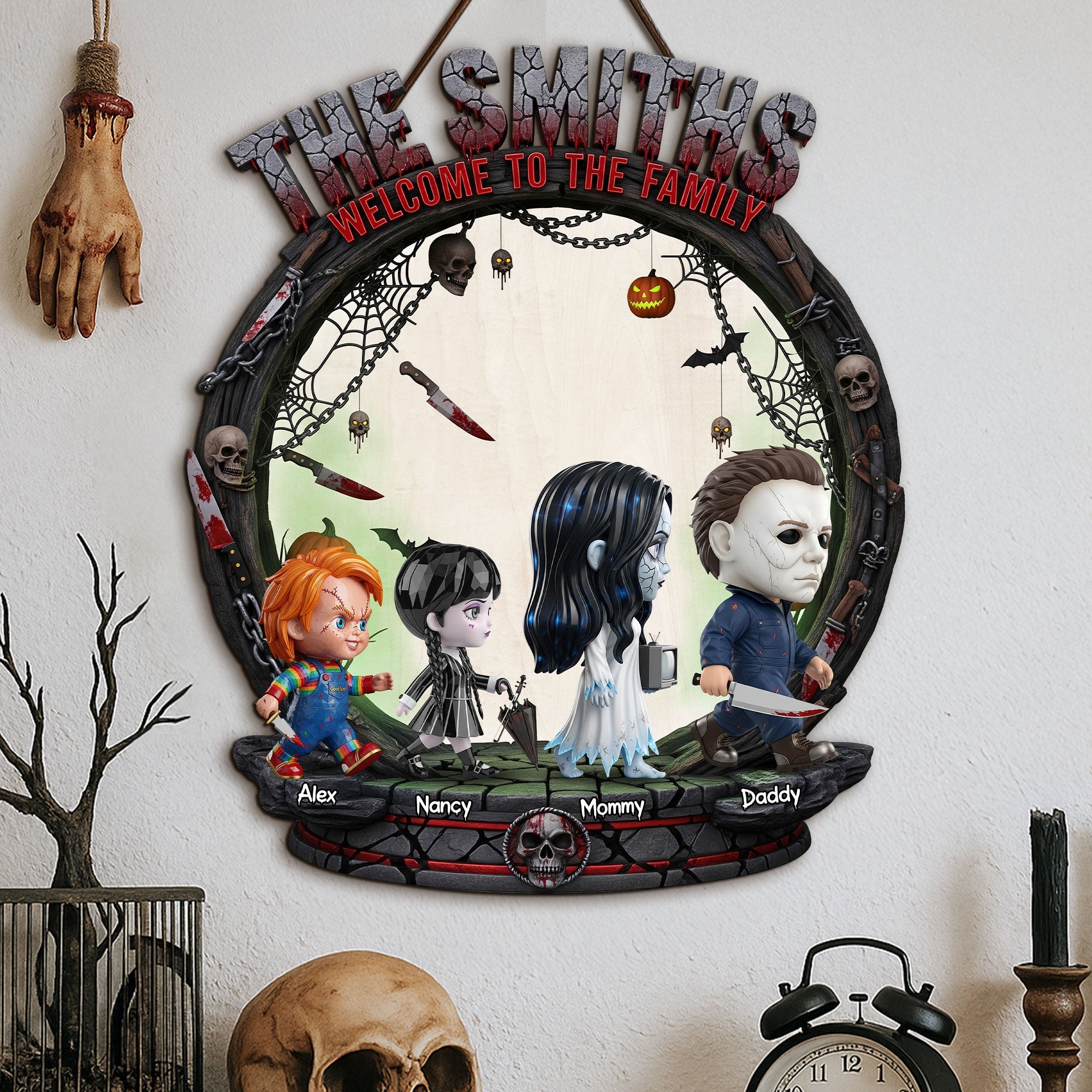 Embrace the Spooky Spirit - Horror Family Wood Sign - Personalized Gifts for Family Wood Sign PopCulturePrints