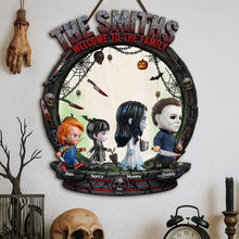 Load image into Gallery viewer, Embrace the Spooky Spirit - Horror Family Wood Sign - Personalized Gifts for Family Wood Sign PopCulturePrints
