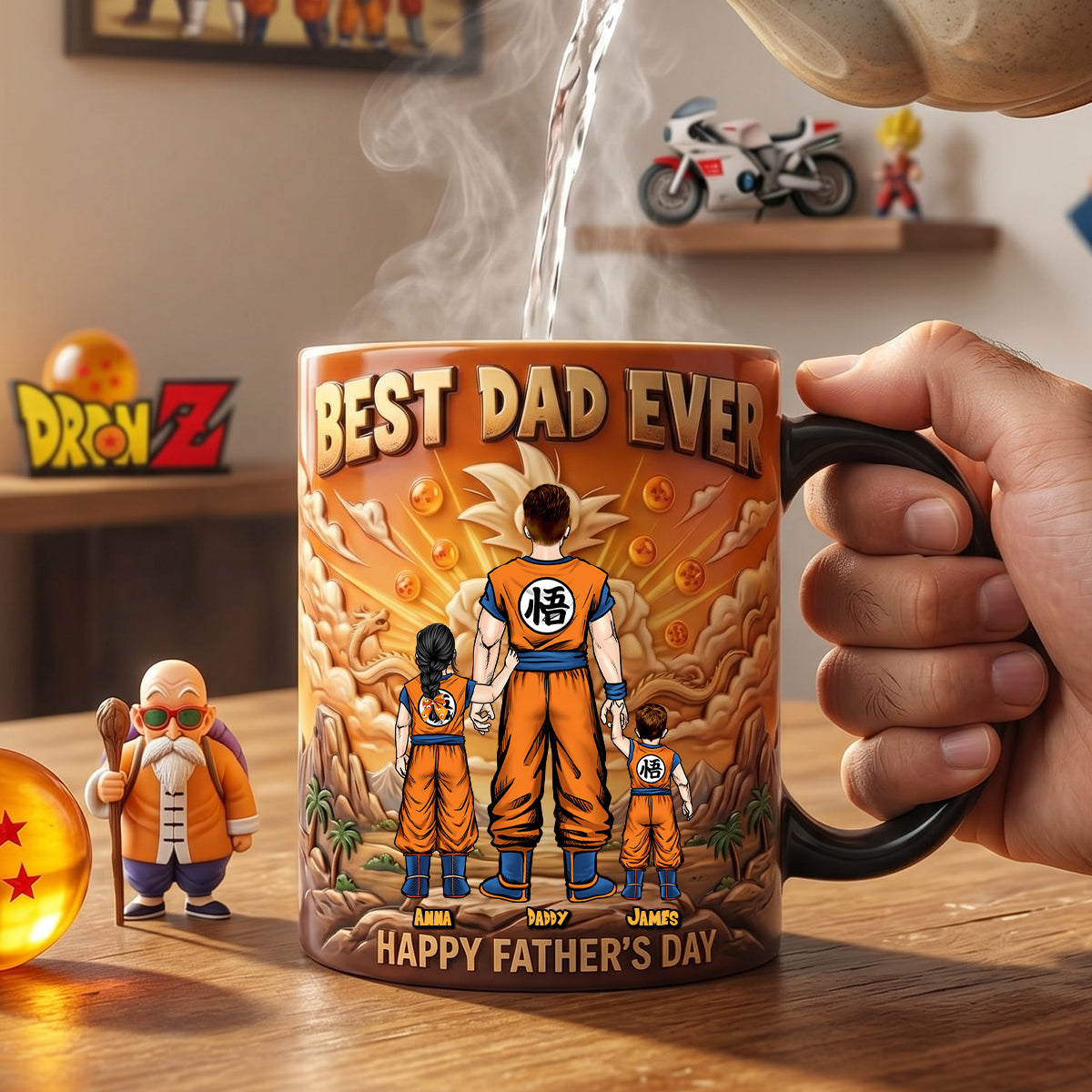 Best Dad Ever Magic Mug - Personalized Gift for Dad & Grandpa Coffee Mug PopCulturePrints