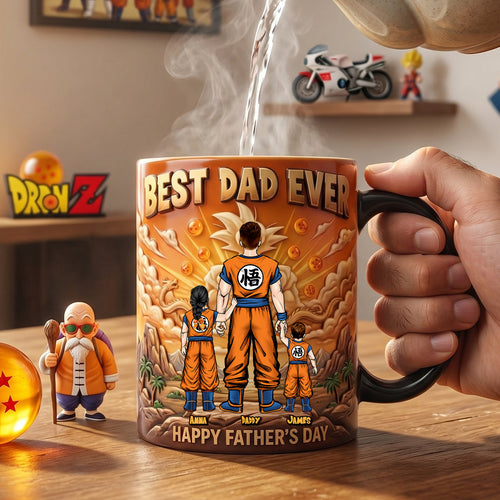 Best Dad Ever Magic Mug - Personalized Gift for Dad & Grandpa Coffee Mug PopCulturePrints