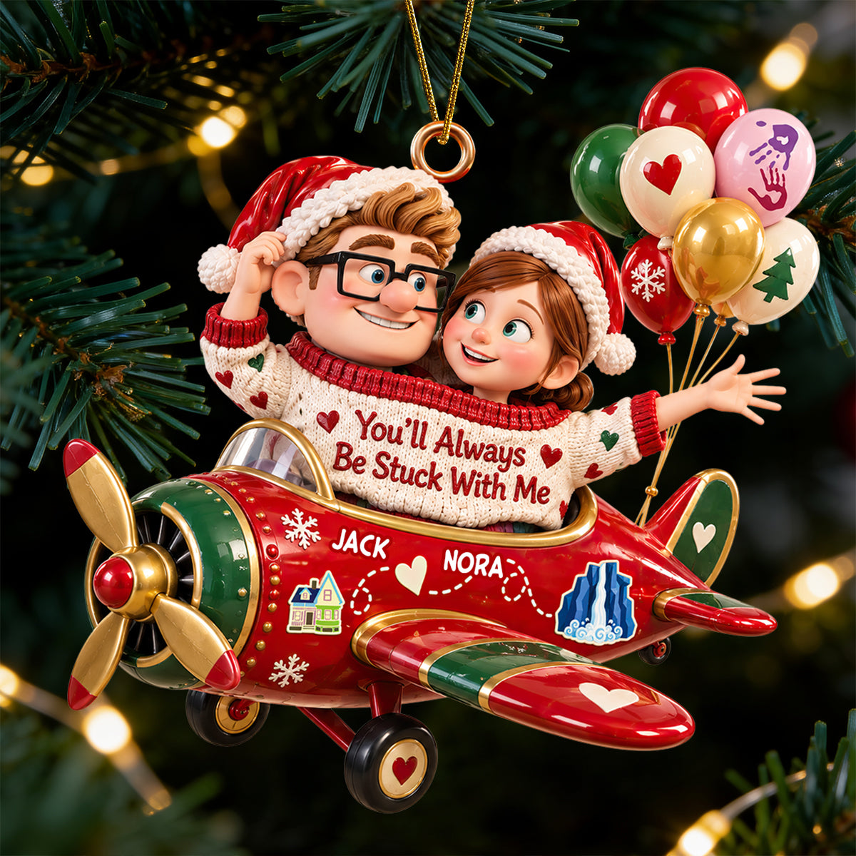 You'll Always Be Stuck With Me - Personalized Acrylic Ornament for Couples Ornament PopCulturePrints