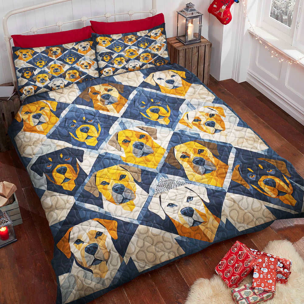 Rottweiler Christmas Quilt Bed Set - Perfect Gifts for Dog Lovers Blanket PopCulturePrints