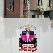 Load image into Gallery viewer, Personalized &#39;Life is Better in a Jeep&#39; Car Ornament
