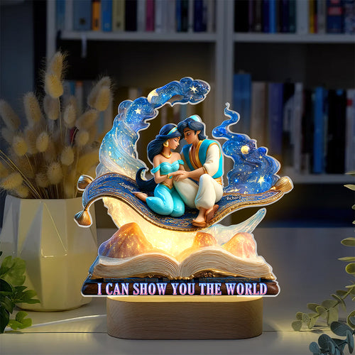 I Can Show You the World - Personalized Desert Princess LED Light Gift for Couples Led Night Light PopCulturePrints