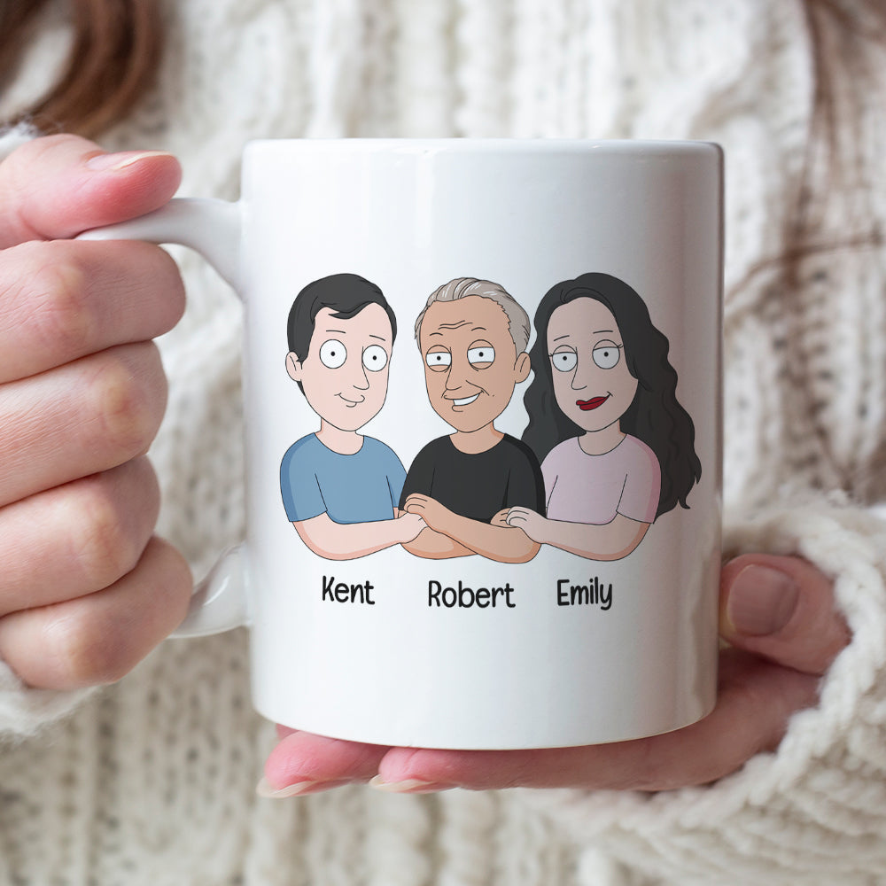 Personalized Proud Father Mug - Gift for Dad with Custom Cartoon Design Coffee Mug PopCulturePrints