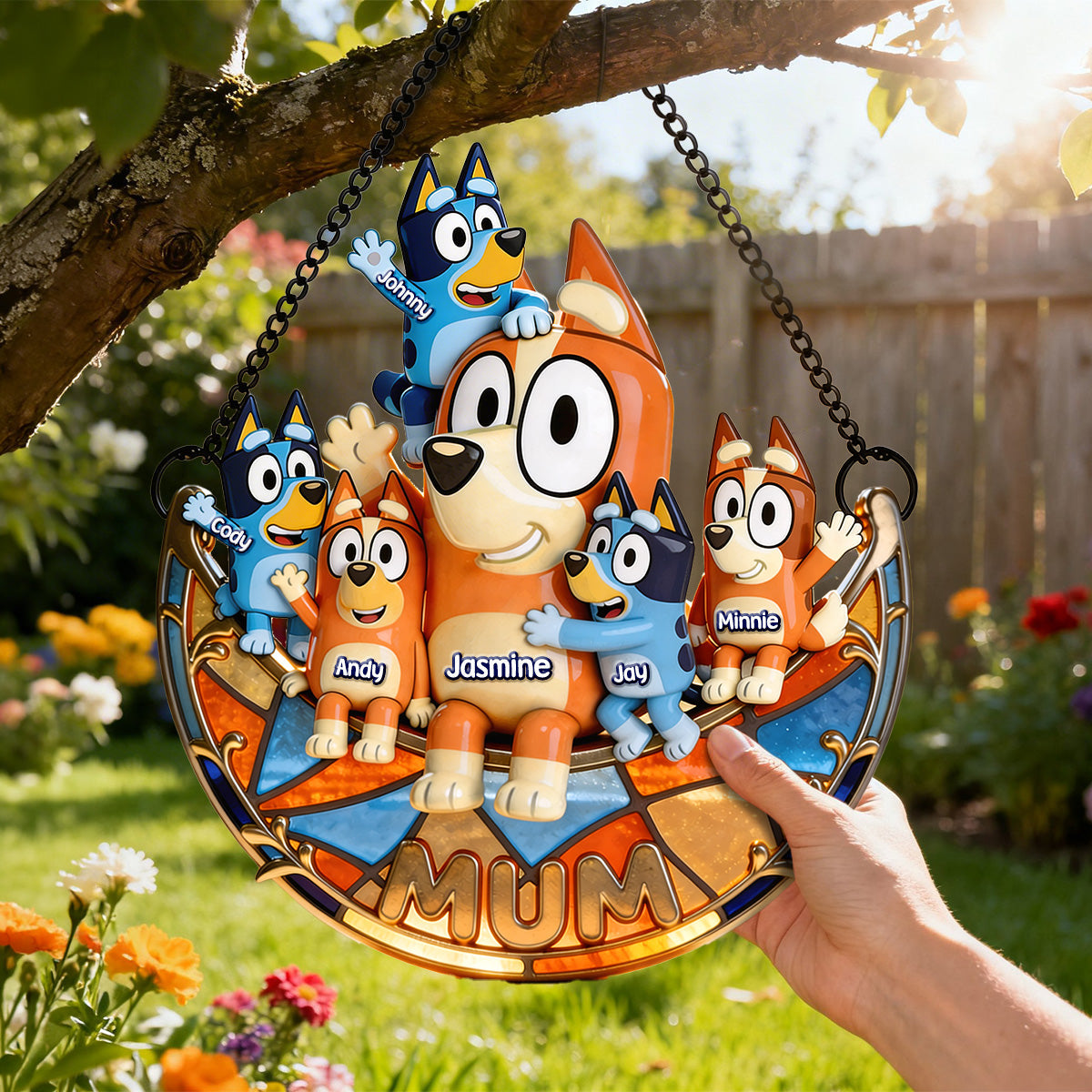 Love Mum Suncatcher - Personalized Gift for Mothers Ornament PopCulturePrints