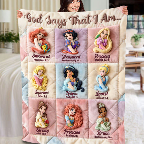 God Says That I Am... Blanket - Personalized Christian Gift for Women, Kids, Friends, and Family Blanket PopCulturePrints