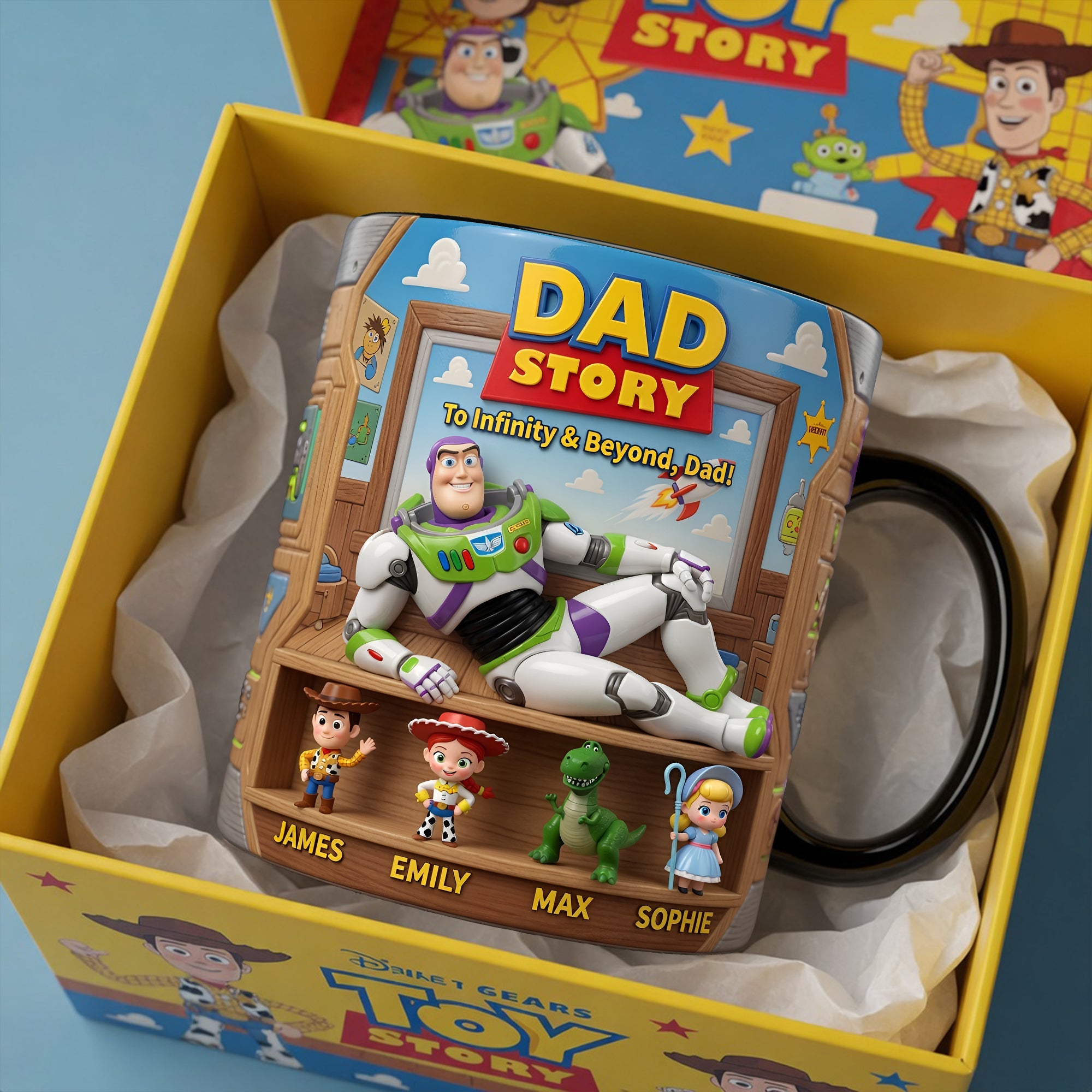To Infinity & Beyond, Dad! - Funny Astronaut Dad Heat Changing Mug - Personalized Gift for Dads, Grandpas, and More Coffee Mug PopCulturePrints