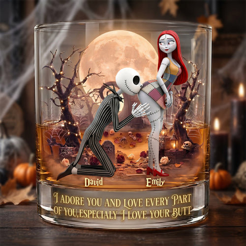 I Adore You and Love Every Part of You - Personalized Funny Round Glass for Couples Glass PopCulturePrints
