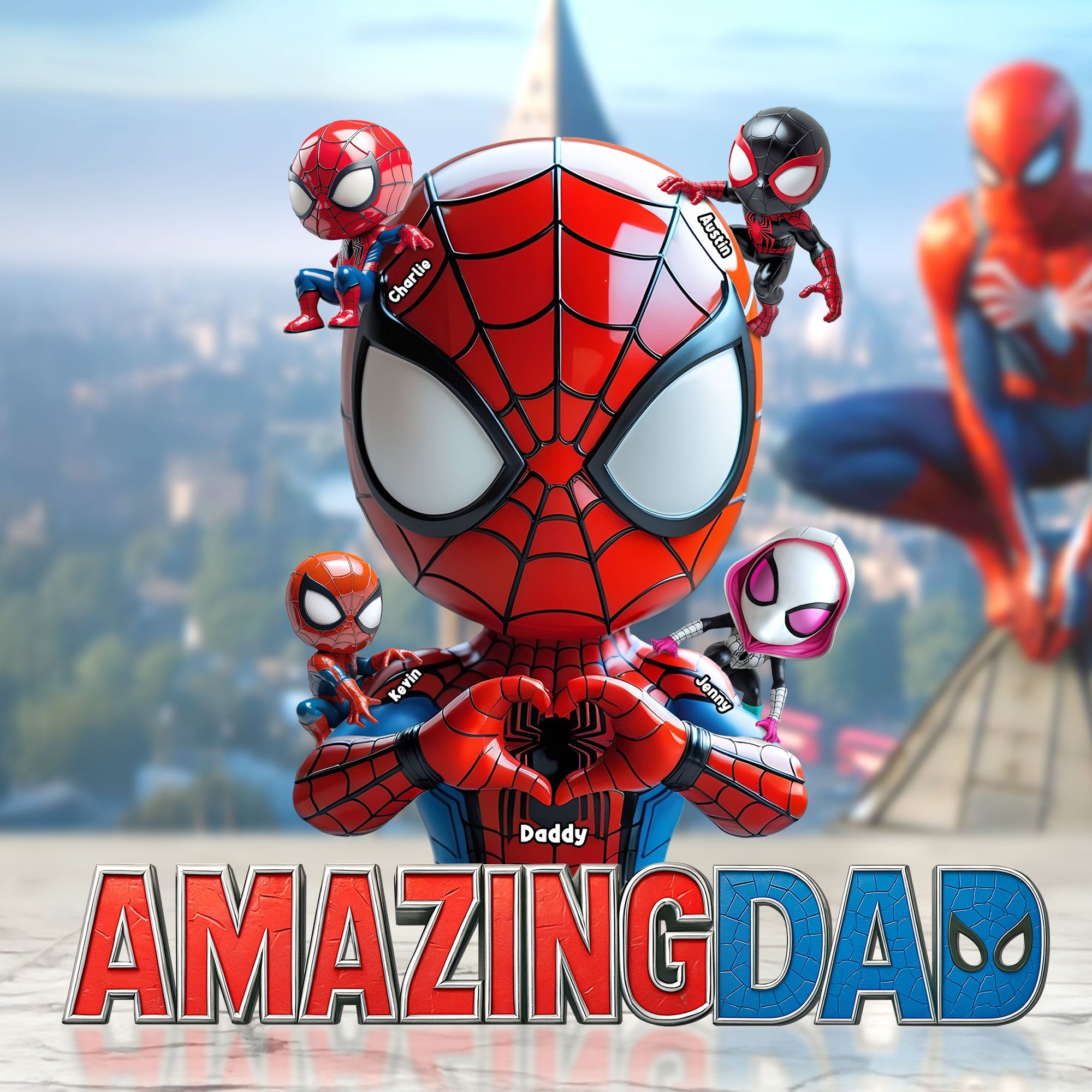 “Swing Into Joy” - Amazing Spider Plaque Personalized Gift for Dad - Perfect for Father's Day, Gift for Grandpa Shaped Plaques PopCulturePrints