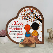 Load image into Gallery viewer, Personalized Couples Wooden Sign - Love is Growing Old Together Wood Sign PopCulturePrints
