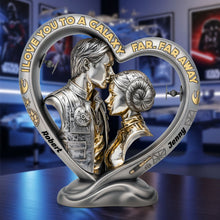 Load image into Gallery viewer, &quot;I Love You to a Galaxy Far, Far Away&quot; - Personalized Galaxy Couple Plaque - Custom Gift for Couples, Lovers, and Star Wars Fans Shaped Plaques PopCulturePrints
