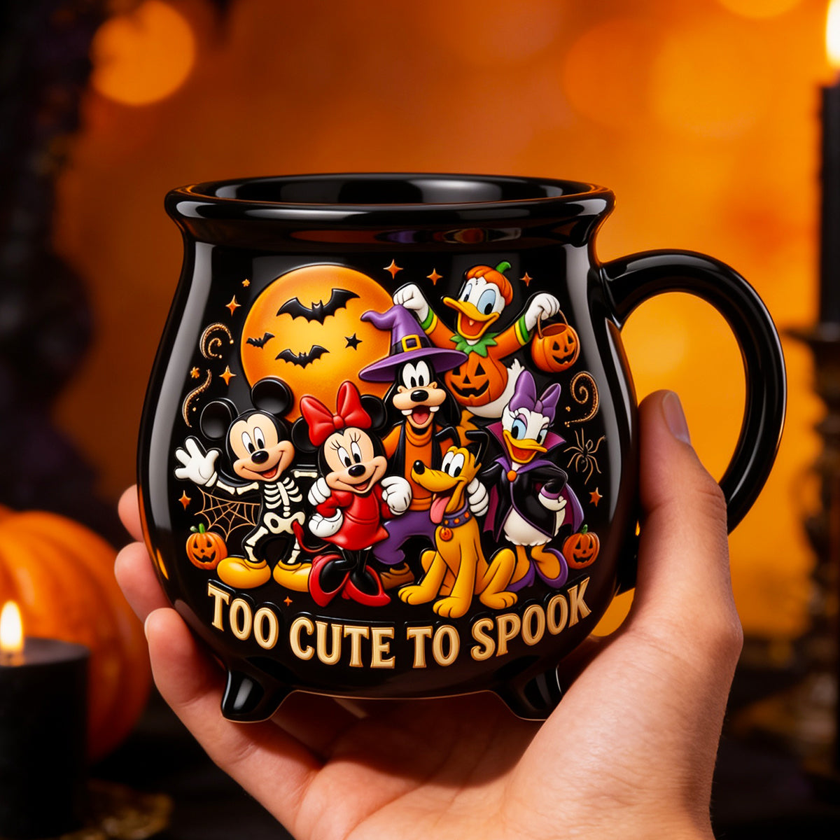 Cute Halloween Night Ceramic Cauldron Mug - Personalized Halloween Gifts 03pgdt220826 Cauldron Mug PopCulturePrints