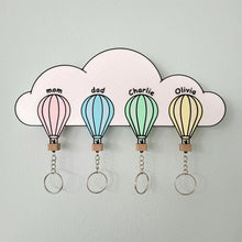 Load image into Gallery viewer, Personalized Hot Air Balloon Family Key Holder
