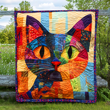 Load image into Gallery viewer, Floral Feline Christmas Quilt Bed Set - Perfect Gift for Cat Lovers Blanket PopCulturePrints
