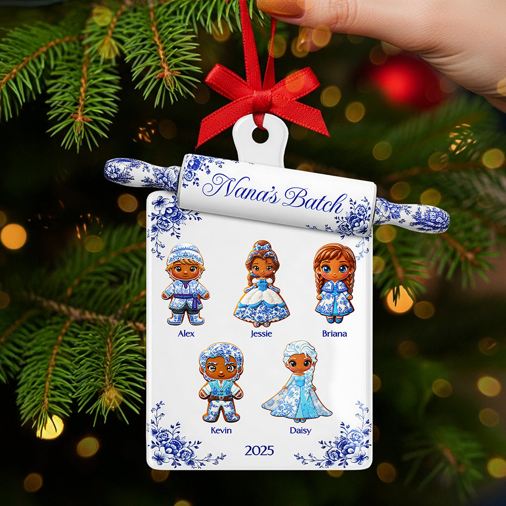 Personalized Grandma Toile de Jouy Christmas Ornament - A Heartfelt Gift for Your Beloved Grandma Ornament PopCulturePrints