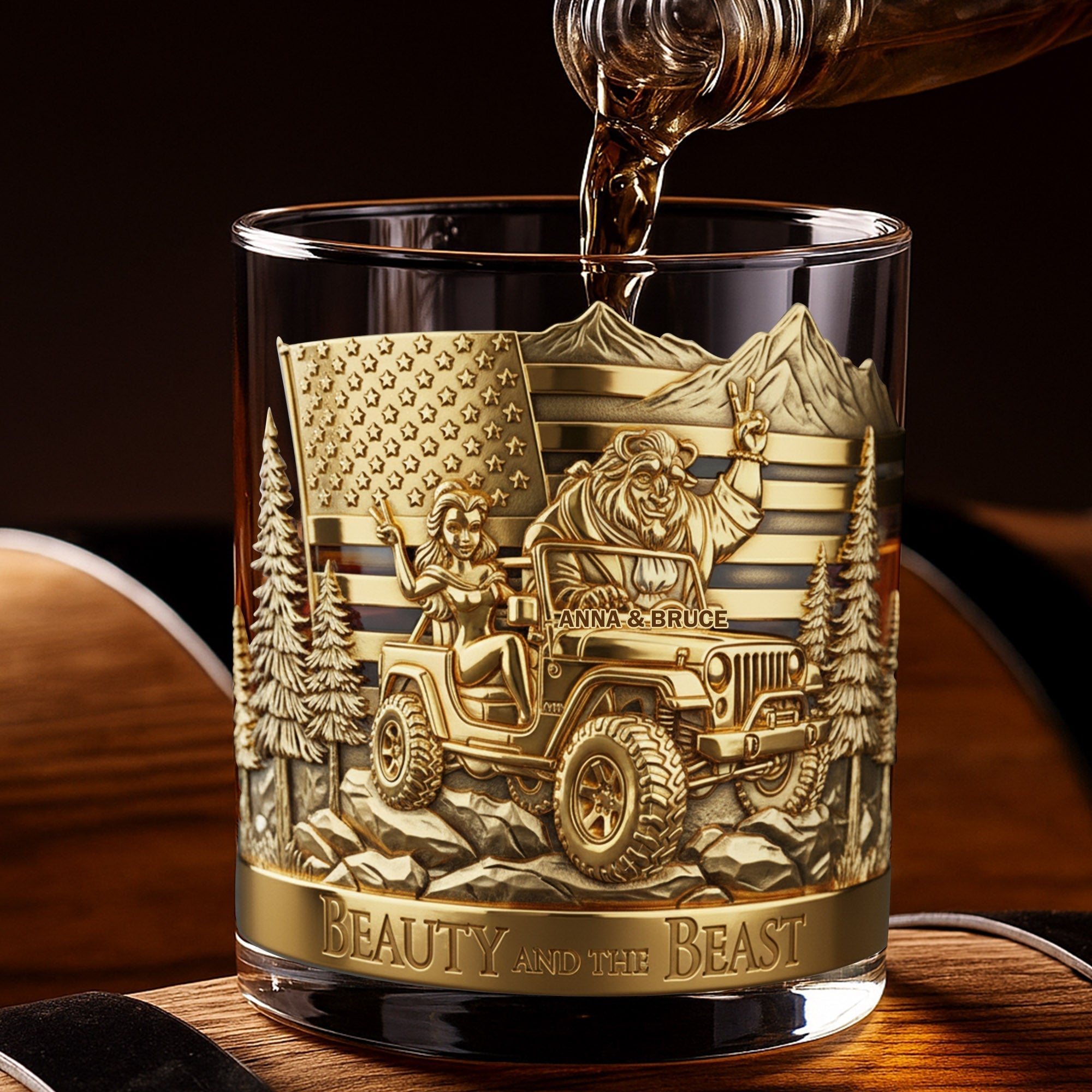 "Adventure Awaits!" Unique Off-Road Design - Personalized Drinking Glass for Off-Road Lovers Whiskey Glass PopCulturePrints