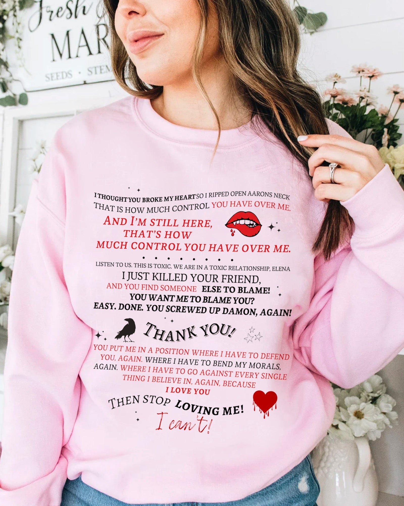 Damon Salvatore Themed Quote Sweatshirt - Fans Collection