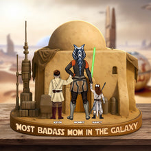 Load image into Gallery viewer, Most Badass Mom In The Galaxy - Personalized Gift Plaque for Mom Shaped Plaques PopCulturePrints
