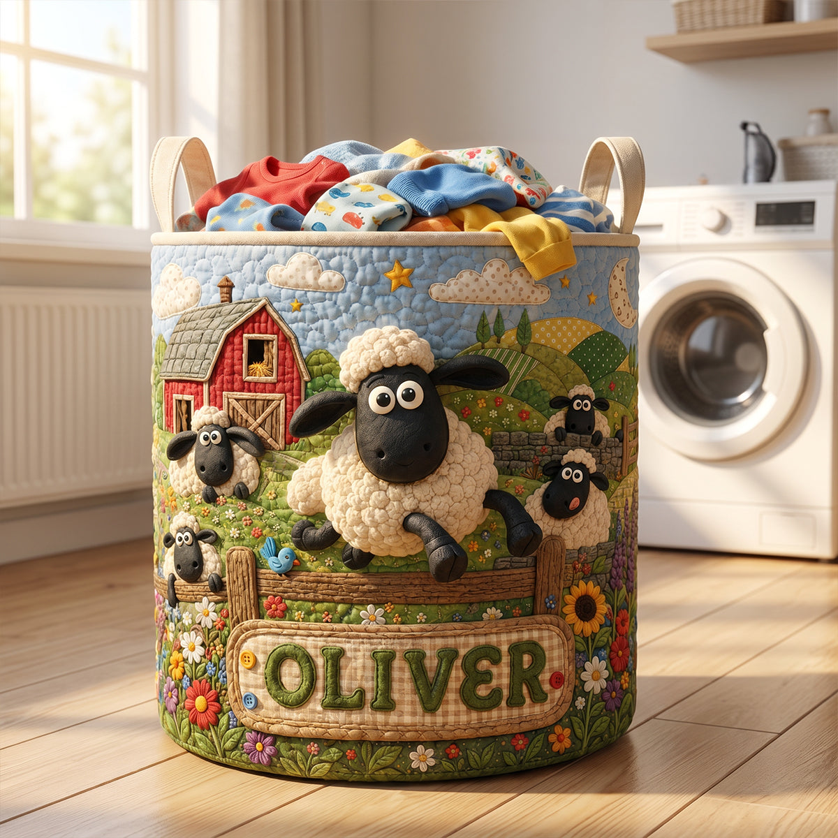 "Embrace Farm Life with a Personal Touch" - Farm Life Quilted Laundry Basket, Custom Personalization for All Occasions