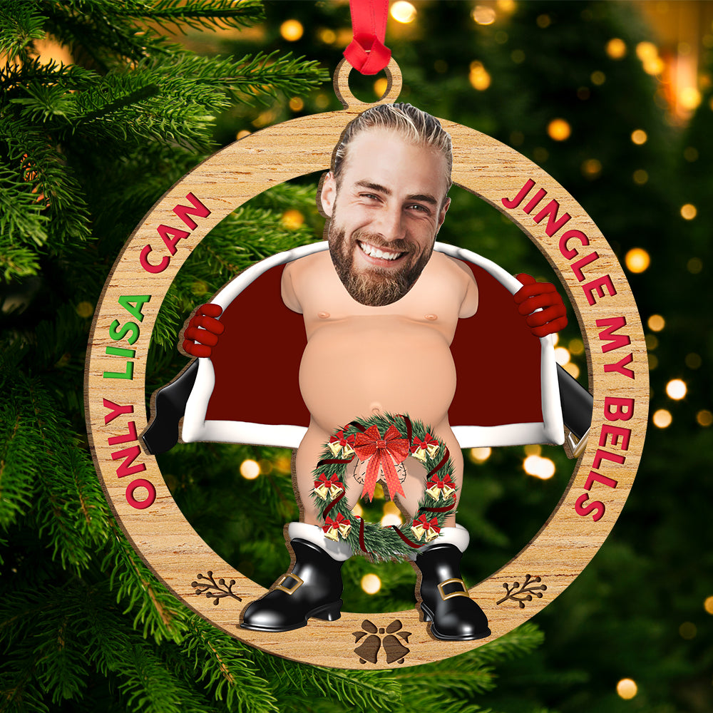 Custom Funny Christmas Ornament for Men – Personalized Photo Gift