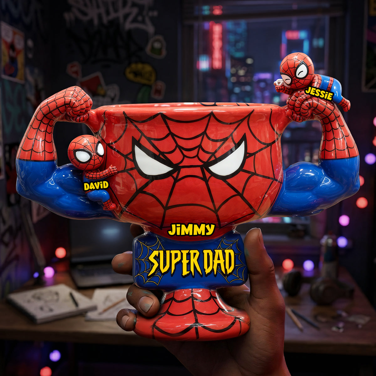 Super Dad: The Ultimate Personalized Gift for Marvel Fans - Customizable Plaque for Dads Shaped Plaques PopCulturePrints