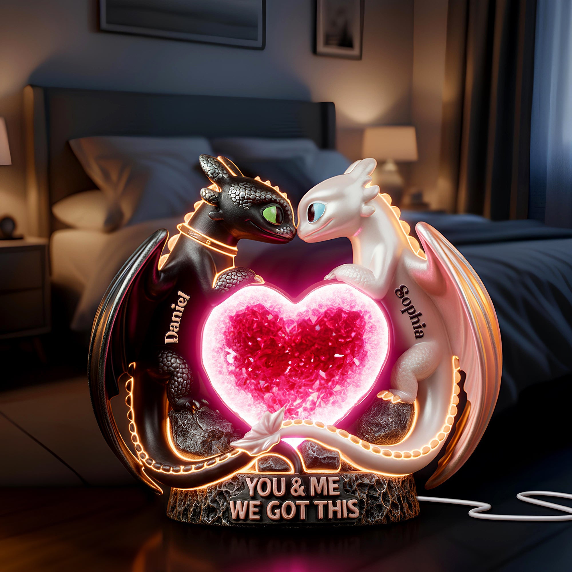 Love Unleashed: Heartflow Together Acrylic Light Box - Personalized Gift for Couples Light Box PopCulturePrints