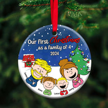 Load image into Gallery viewer, Personalized Family Christmas Ornament - Our First Christmas as a Family of 4 2024
