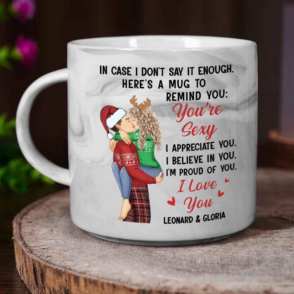 In Case I Don't Say It Enough - Personalized Marble Mug for Couples Marble Mug PopCulturePrints