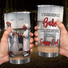 Load image into Gallery viewer, Customizable Tumbler for Couples - &#39;Babe Till the Bitter End&#39; Tumbler Cup PopCulturePrints
