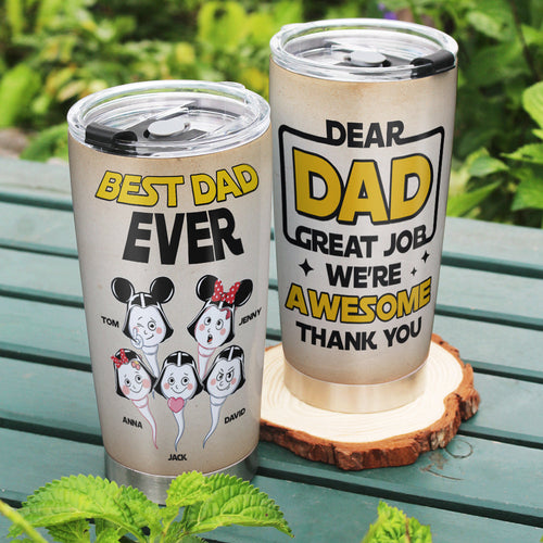 Personalized Best Dad Ever Tumbler - Custom Father's Day Gift Tumbler Cup PopCulturePrints