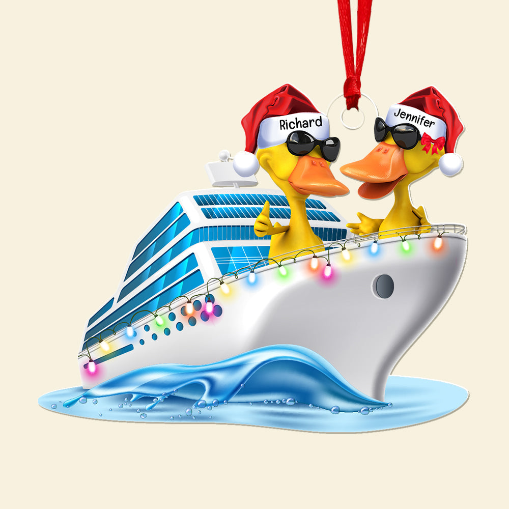 Personalized Christmas Ornament for Duck Lovers - Cruising Duck Theme