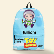 Load image into Gallery viewer, Personalized Buzz Lightyear Kids Backpack for a Toy-Riffic School Year
