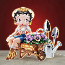 Load image into Gallery viewer, “Just A Girl Who Loves Gardening” - Retro Garden Girl Acrylic Light Box - Personalized Gift for Gardening Lovers Light Box PopCulturePrints
