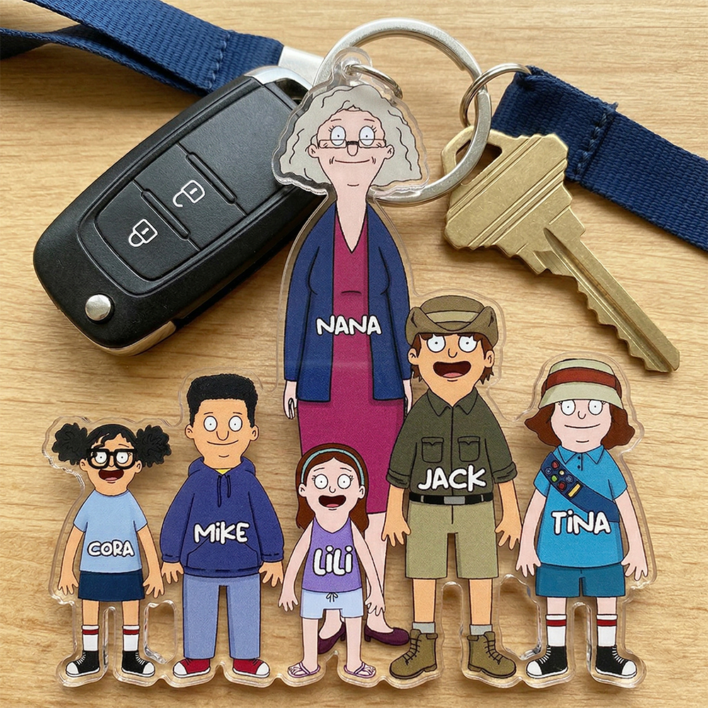 Together With Mom - A Heartwarming Personalized Gift for Mom or Grandma Keychains PopCulturePrints