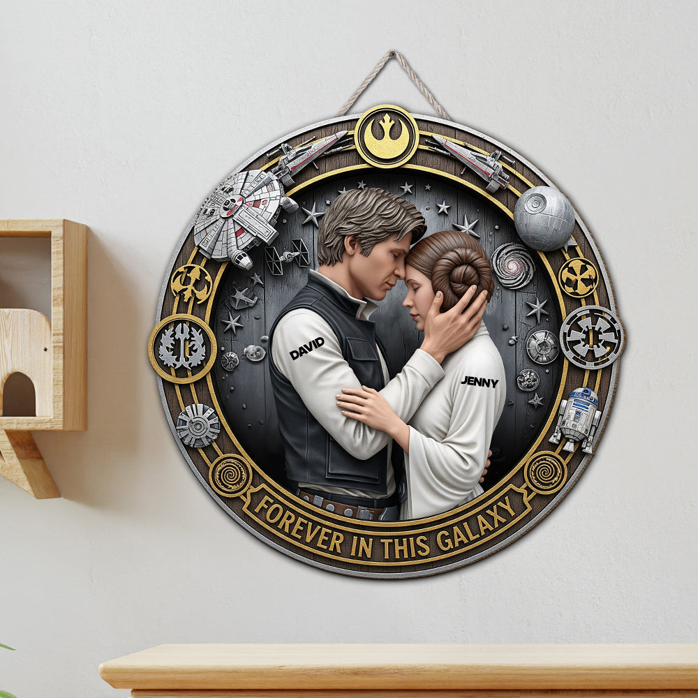 Forever In This Galaxy - Personalized Wood Sign for Couples Wood Sign PopCulturePrints