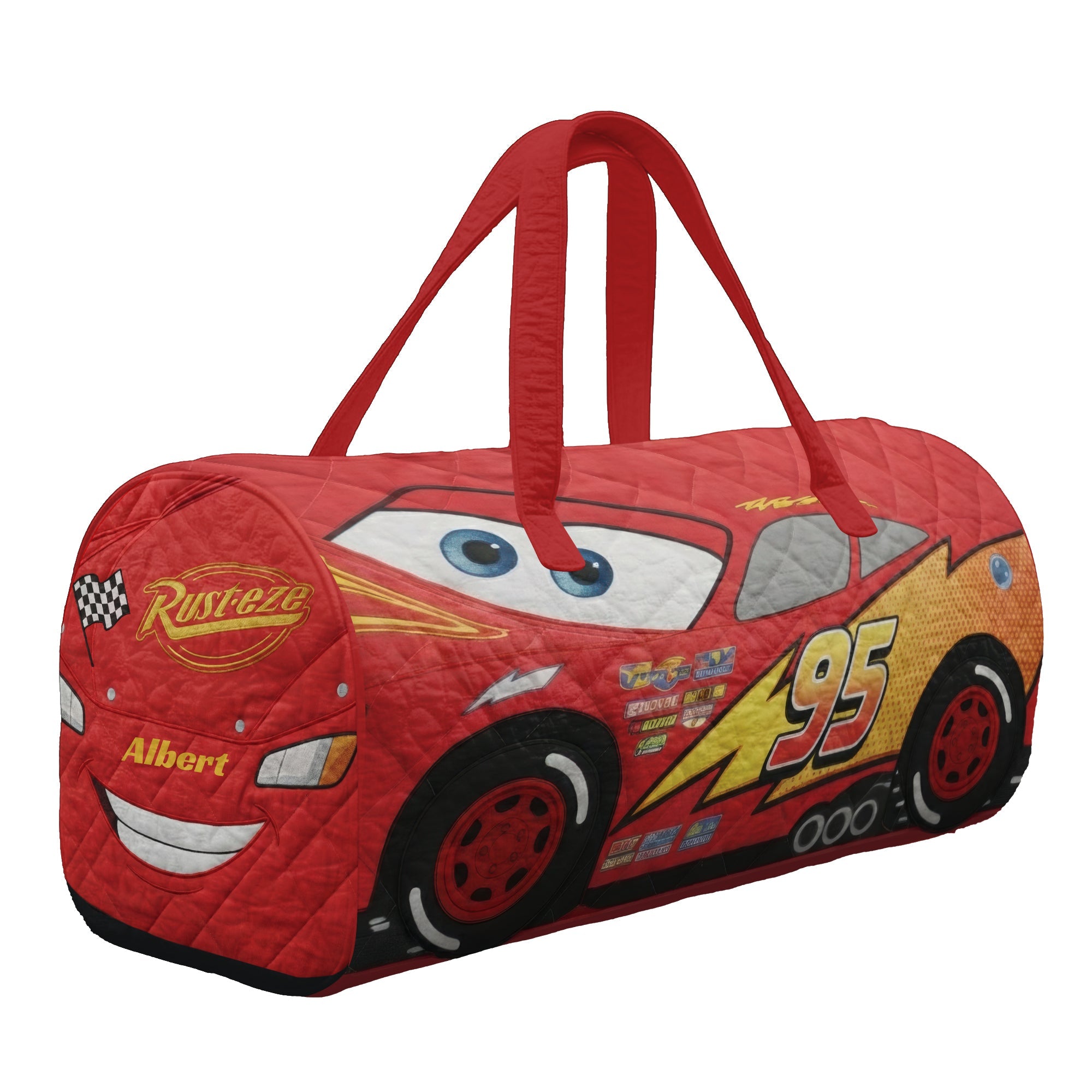 Rev Up the Fun - Racing Crew Quilted Duffle Bag - Personalized Gift for Car Enthusiasts