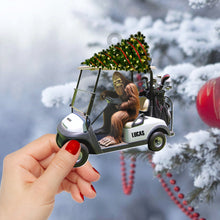 Load image into Gallery viewer, Personalized Bigfoot Golfer Christmas Ornament - Custom Name Gift for Golf Enthusiasts
