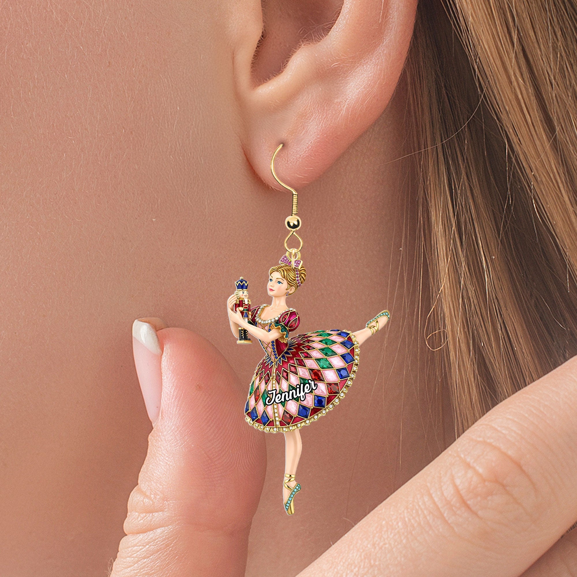 Dance in Elegance: Personalized Ballet Earrings - Custom Gifts for Ballet Lovers Earrings PopCulturePrints